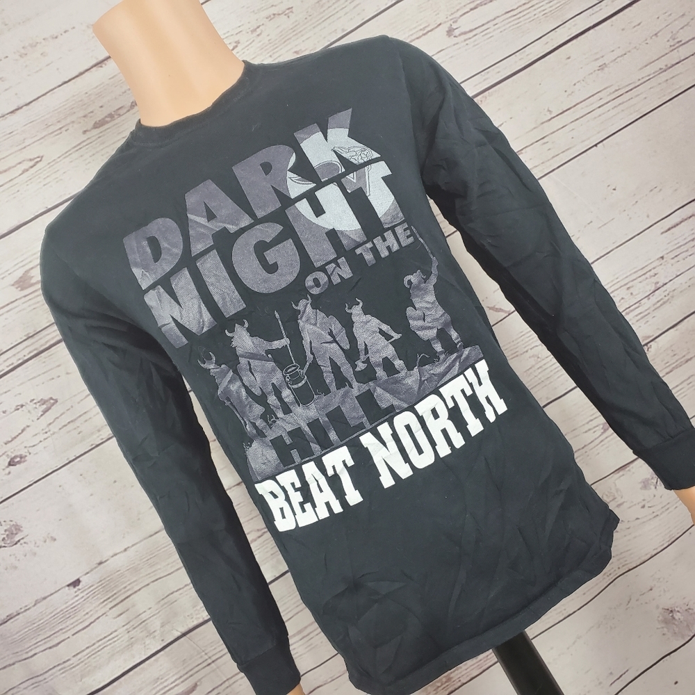 Dark Night Men’s Small Black Long Sleeve Tee – Casual Basic Shirt - Picture 2 of 6